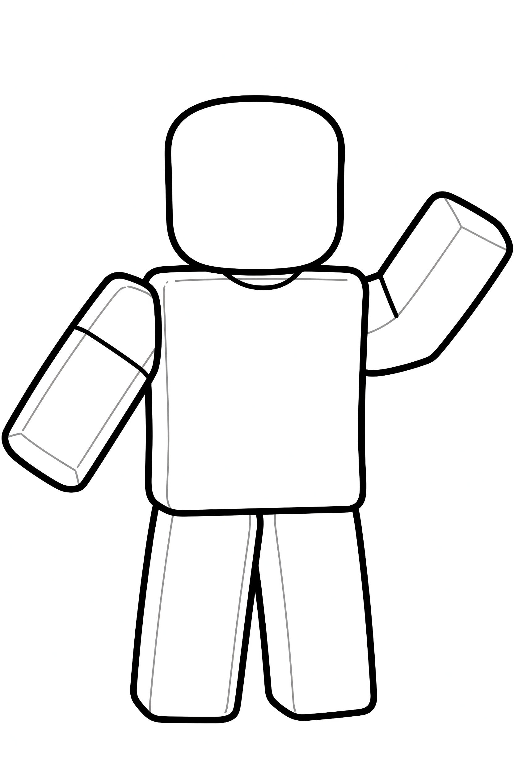 Roblox Noob Character Coloring Page printable coloring page for kids