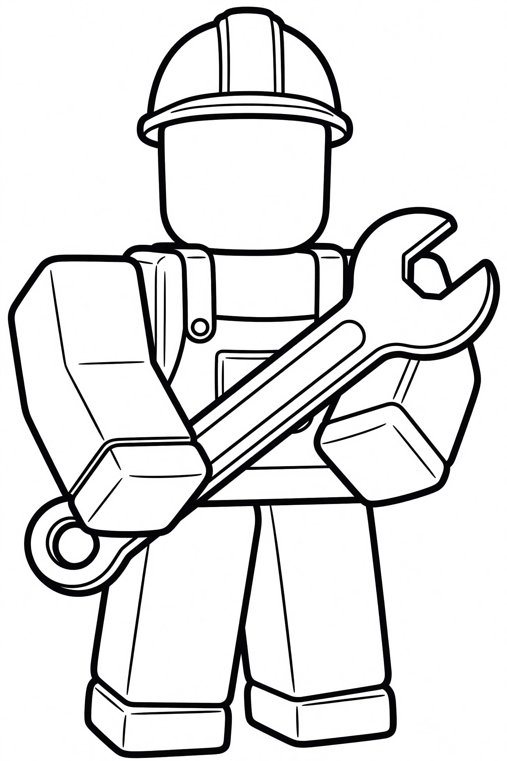 Roblox Builder Character Coloring Page printable coloring page for kids