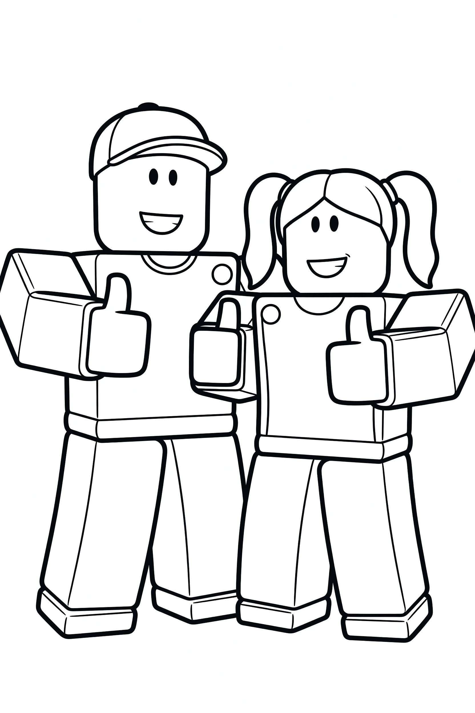 Roblox Two Friends Duo Coloring Page printable coloring page for kids
