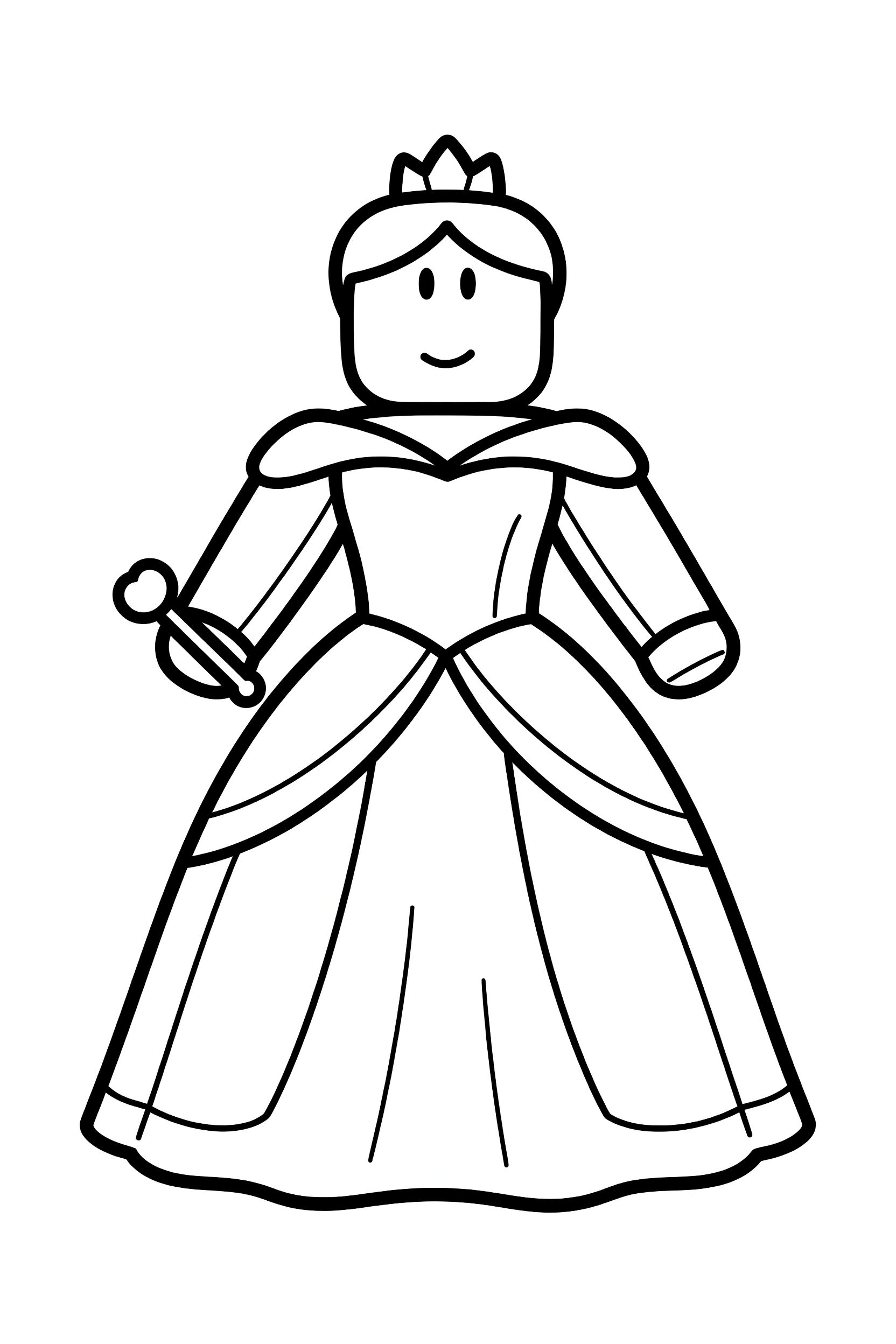 Roblox Princess Character Coloring Page printable coloring page for kids