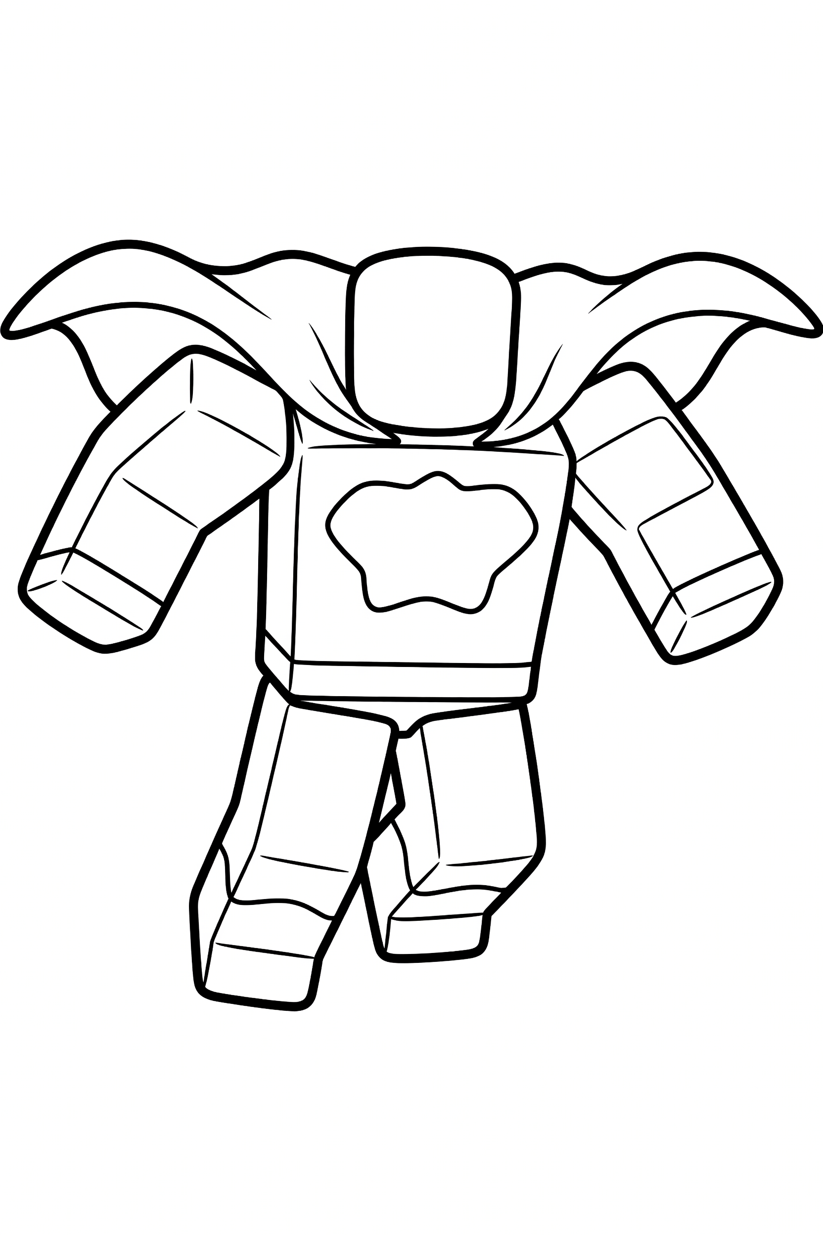 Roblox Superhero Character Coloring Page printable coloring page for kids
