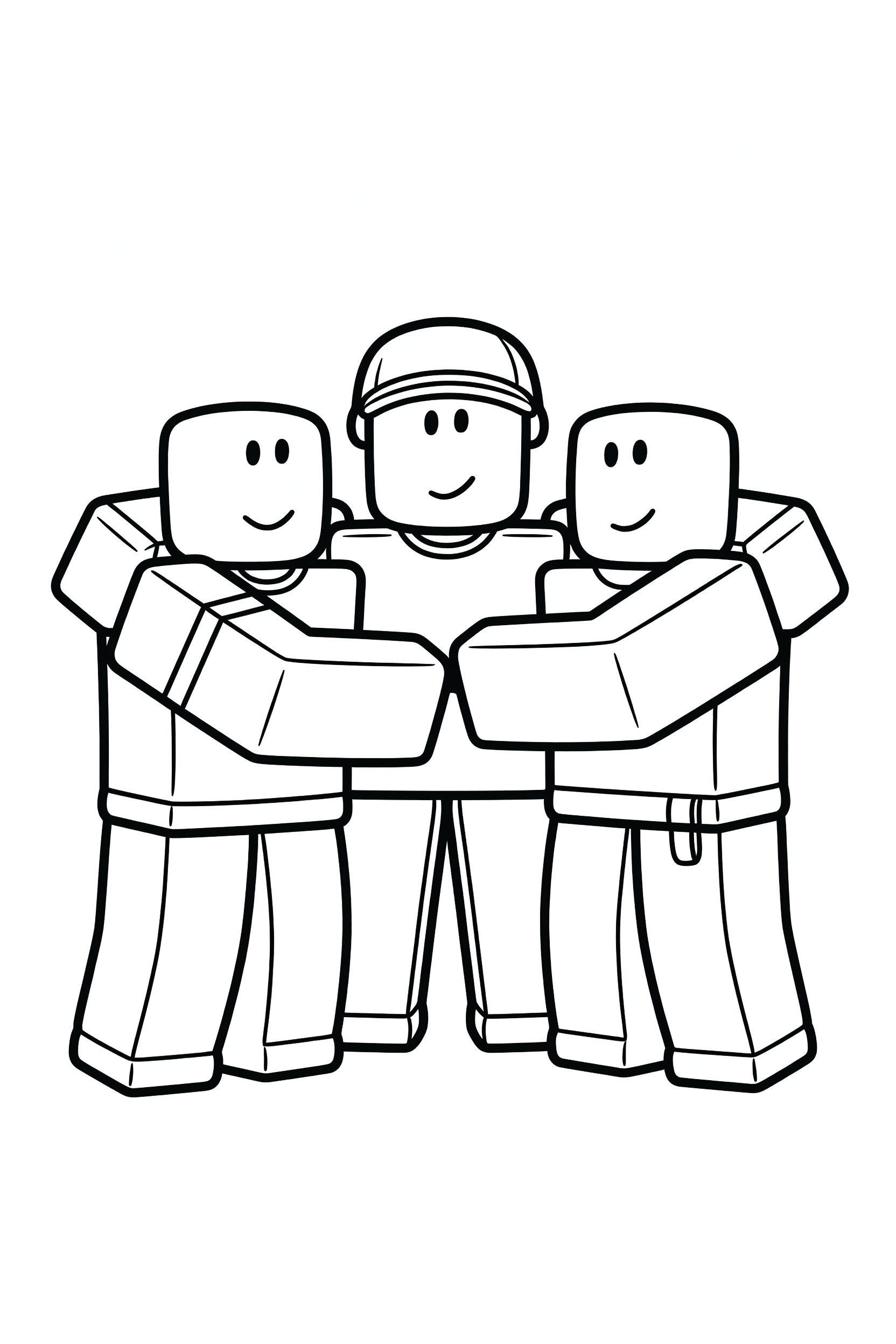 Roblox Team Group Moment Coloring Page printable coloring page for kids