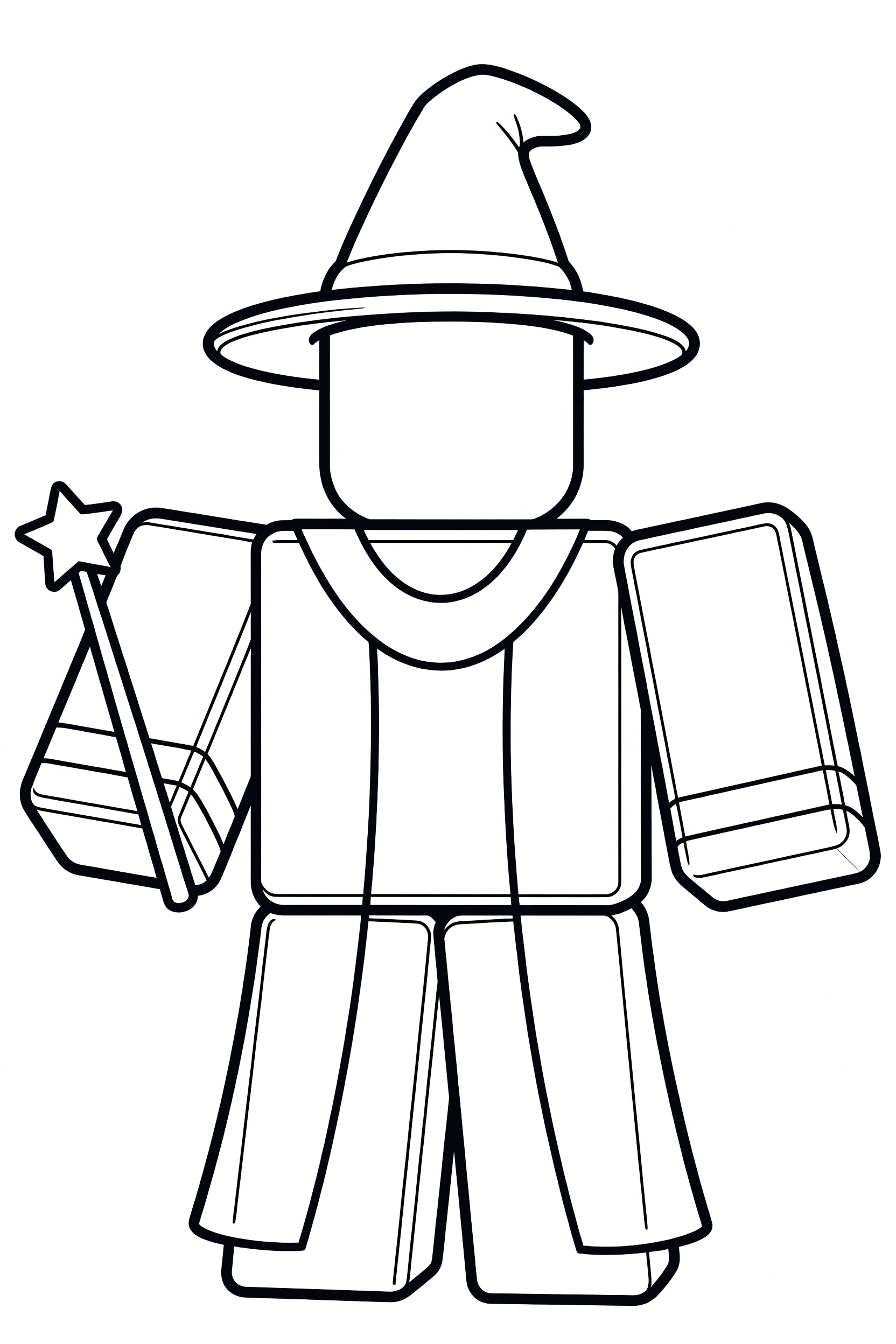 Roblox Wizard Character Coloring Page printable coloring page for kids