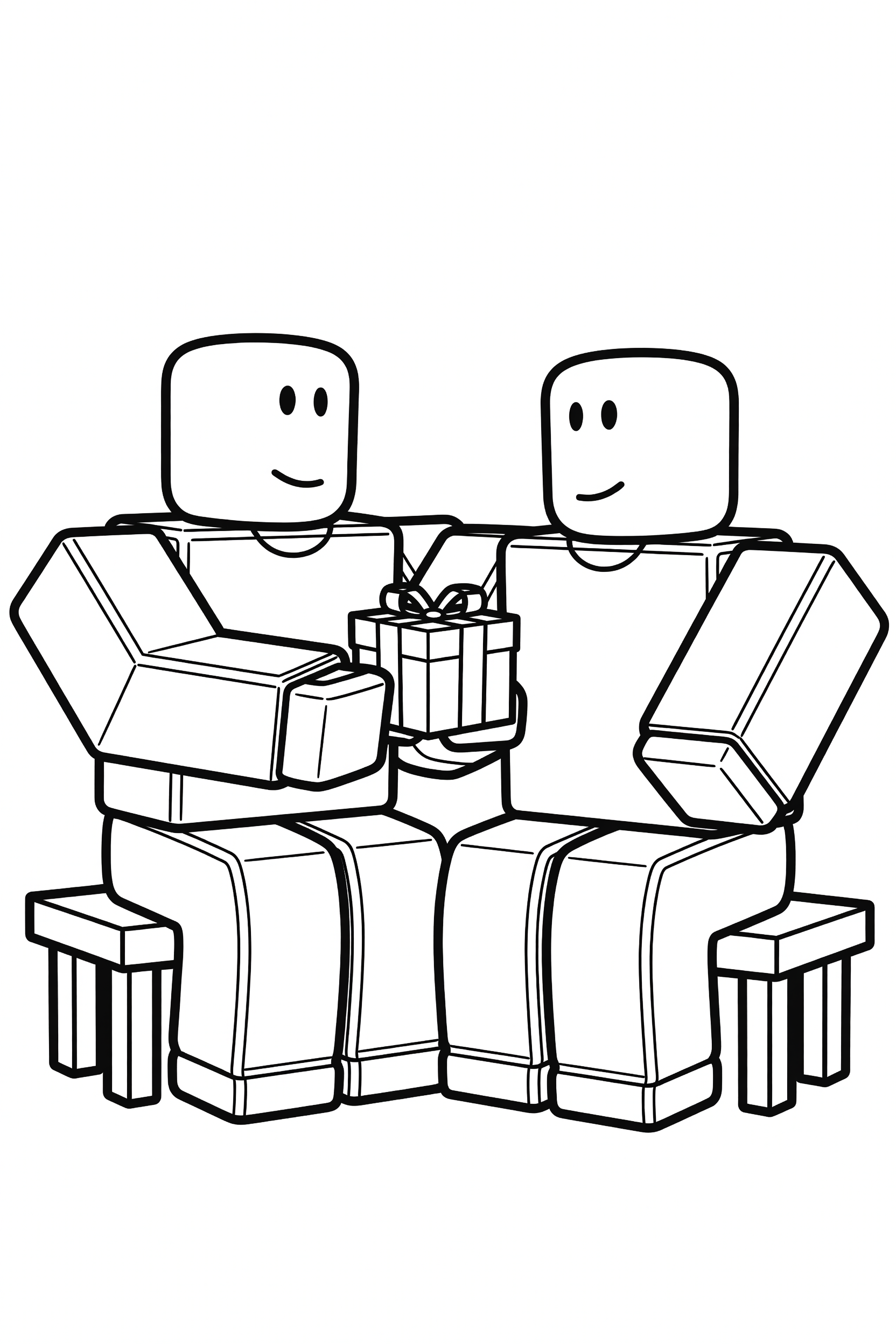 Roblox Calm Friendship Moment Coloring Page printable coloring page for kids
