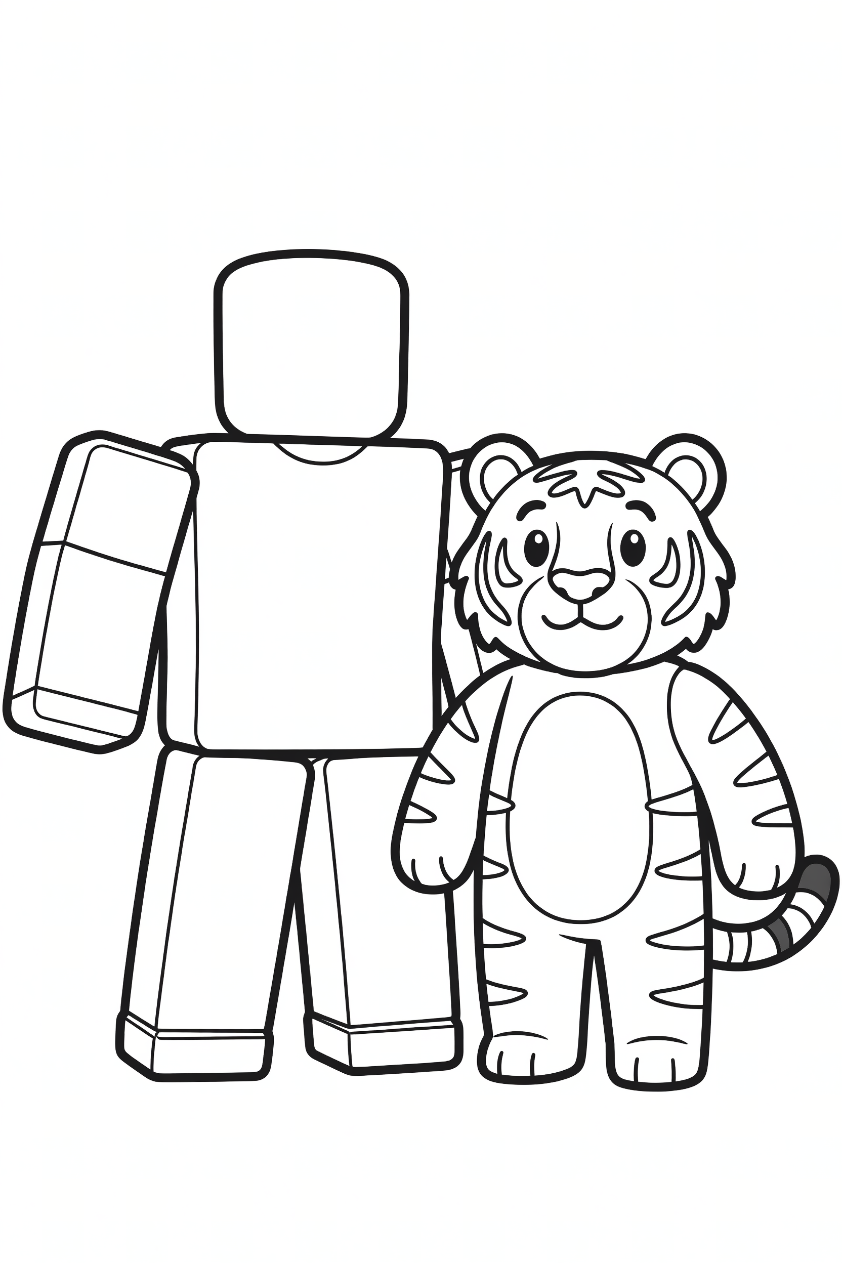 Roblox Tiger Companion Coloring Page printable coloring page for kids